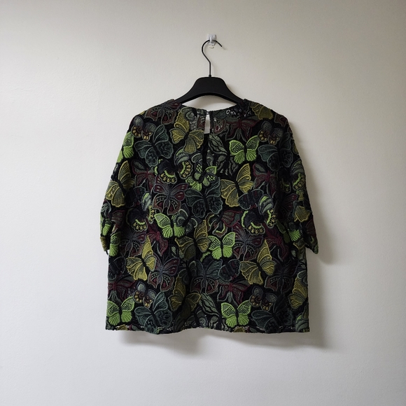 Valentino Cropped Butterfly Lace Shirt US 6 - Picture 3 of 11